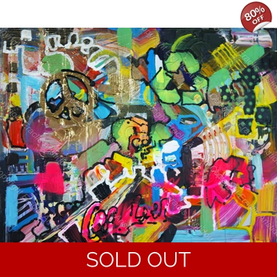 SOLD Abstract Street Art Recycle 719